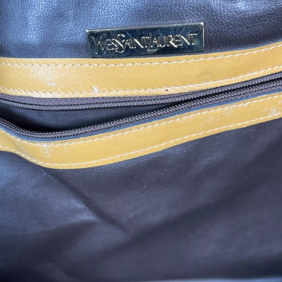 Authentic YSL Saint Laurent travel weekend tote bag leather canvas lock n key - Picture 13 of 16